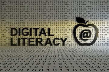 DIGITAL LITERACY concept text sunlight 3D illustration