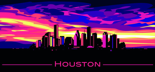 Fototapete - Houston Texas skyline vector illustration