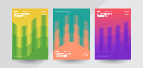 Minimal covers with Colorful halftone gradients. Future geometric patterns. Eps10 vector.