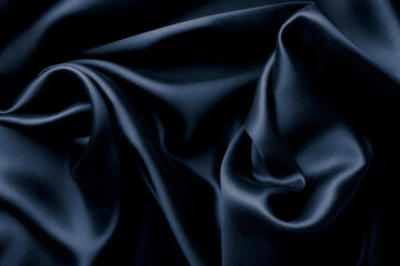 Wall Mural - Blue satin silk, elegant fabric for backgrounds