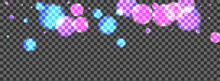 Blue Confetti Background Transparent Vector. Flare Spark Design. Holiday Card. Pink Dot Wallpaper Illustration. Purple Celebrate.