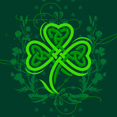 St. Patrick's day shamrock knot card