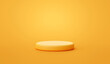 © Lemonsoup14 - Yellow podium 3d background stage display platform scene of vivid summer minimal product stand or empty pedestal blank space studio backdrop and fashion show cosmetic template exhibition art showcase.