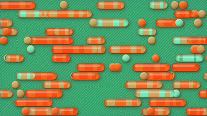 Fototapete - Movement of colored geometric shapes 3d rendering loop animation 4K UHD