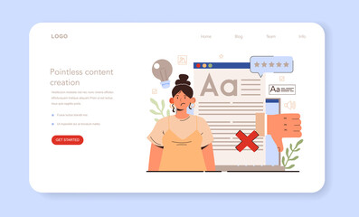 Poster - pointless content creation. content manager guidance. content creation