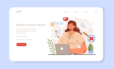 Poster - random content creation. content manager guidance. content creation mistake