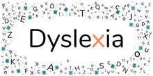 Dyslexia Concept. Flying  Letters On White Background. Illustration For Banner, Landing Page Or Poster. 