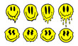 Cool Drippy Smile Vector Illustration. Acid Trip Colorful Artwork. Trendy Rave Graphics.