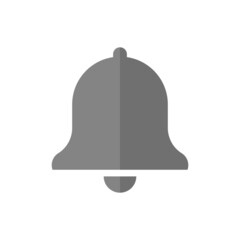 Poster - Bell grey flat vector icon