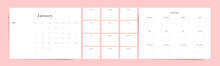 Minimal 2023 Calendar Design. Week Starts On Sunday. Editable Clean And Elegant Calendar Page Template. Place For Notes. Minimalist Trendy Design For Desktop Design Calendar Planner. Set Of 12 Months	