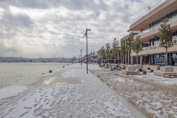 Canvas Print - istanbul,Turkey-January 25,2022.Istanbul is the dream city between the continents of Europe and Asia. Cityscape from istanbul in winter season.