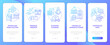 Mixed economy features blue gradient onboarding mobile app screen. Walkthrough 5 steps graphic instructions pages with linear concepts. UI, UX, GUI template. Myriad Pro-Bold, Regular fonts used