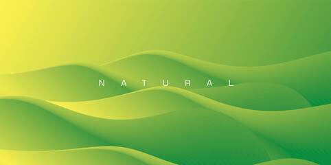 Wall Mural - green volume waves abstract background, nature eco wallpaper or presentation backdrop