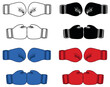 Boxing Gloves Tapping Clipart Set - Outline, Silhouette and Color