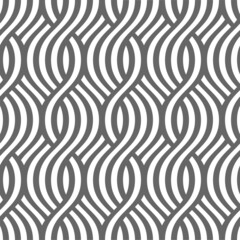Wall Mural - Vector seamless texture. Modern geometric background.
A grid of intertwined wavy stripes.
