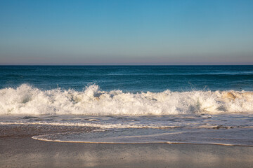 waves crashing on California shoreline 