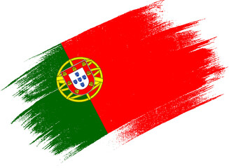 Wall Mural - Portugal flag with brush paint textured isolated  on png or transparent background,Symbol of Portugal,template for banner,promote, design, and business matching country poster, vector illustration