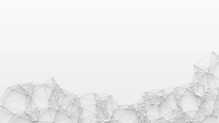Wall Mural - abstract connected dots and lines loop animation on white background with shadow. business, science,