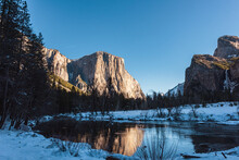 Yosemite Valley View In The Snow