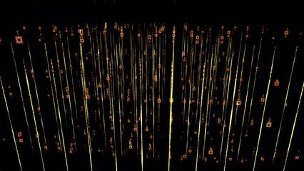 Wall Mural - abstract background of rotating particles and sparkling rays. 3d. 4k. isolated black background.