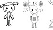 children's drawing of a doll and its robot mate 