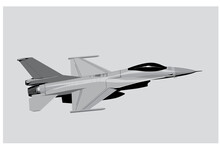 Lockheed Martin F-16 Fighting Falcon. Stylized Image Of A Modern Jet Fighter. Vector Image For Prints, Poster And Illustrations.