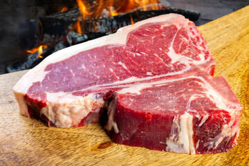 Poster - T Bone steak raw