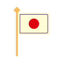 Poster - japan flag in pole