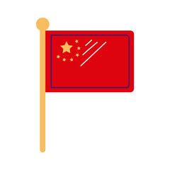 Poster - china flag in pole