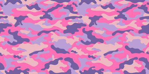 Sticker - Trendy pink camouflage military pattern. Vector camouflage pattern for clothing design.
