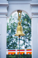 Wall Mural - Sacred City of Anuradhapura, prayer bell at Sri Maha Bodhi in the Mahavihara (The Great Monastery), Cultural Triangle, Sri Lanka, Asia