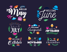 Eight Hello Month Letterings