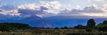 Andes Mountains Landscape With Dramatic Clouds At Sunset, Uspallata, Mendoza Province, Argentina, South America