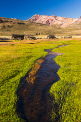 Wall Mural - Old horse and carts at Estancia La Oriental, Perito Moreno National Park, Argentinian Patagonia, Argentina, South America