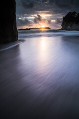 Wall Mural - Cathedral Cove beach at sunrise, Coromandel Peninsula, New Zealand North Island