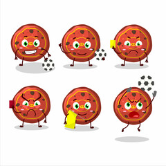 Sticker - Red cookies pig cartoon character working as a Football referee