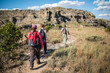 Tourists hiking in Isalo National Park, Ihorombe Region, Southwest Madagascar