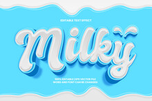 Editable Text Effect - Milky 3D Style