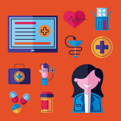 Sticker - ten online medical icons