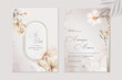 Floral Wedding Invitation and Save the Date with White Flower