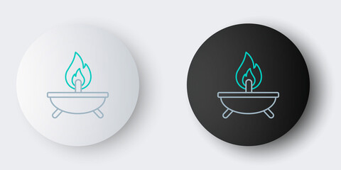 Canvas Print - Line Aroma candle icon isolated on grey background. Colorful outline concept. Vector