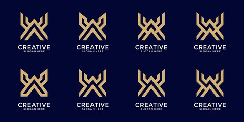 Wall Mural - Collection abstract letter x logo design template.