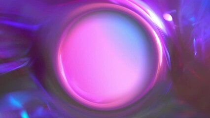 Wall Mural - Holographic very peri purple and pink colors gradients circle. Neon futuristic motion copy space background