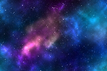 Wall Mural - Nebula and galaxies in space. Abstract cosmos background