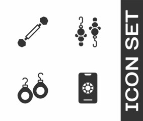 Sticker - Set Jewelry online shopping, Piercing, Earrings and icon. Vector