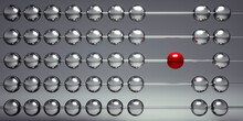 Red And  Silver Abacus Closeup, Concept Of Finance And Business - 3D Illustration