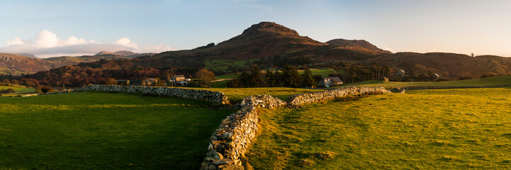 Wall Mural - Snowdonia National Park Landscape at sunrise, near Porthmadog, North Wales