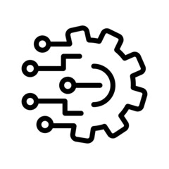 Gear smart ai icon. Simple illustration of gear smart ai vector icon for web design isolated on white background