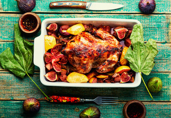 Sticker - Roasted chicken with figs