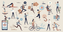 Modern People With Urban And Classy Identity Style Tiny Person Collection Set. Elements With Various Lifestyles And Individuality Types Vector Illustration. Adult Profiles With Trendy Activities.